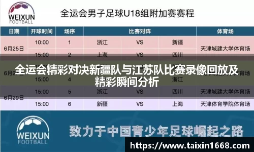 全运会精彩对决新疆队与江苏队比赛录像回放及精彩瞬间分析